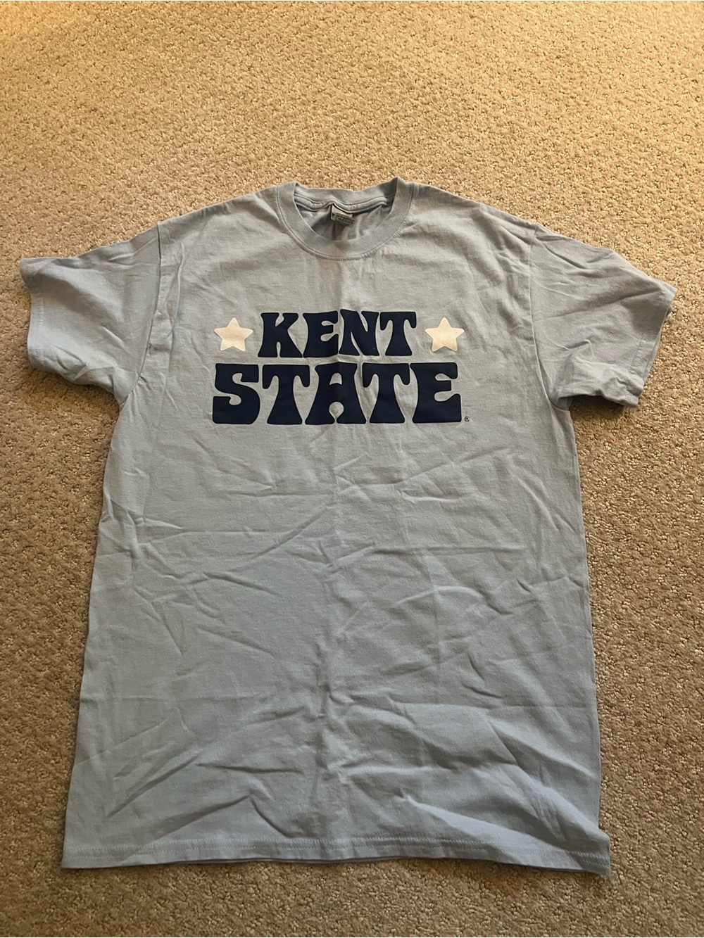 Gildan Light Blue Kent State Short Sleeve Tee with Navy Print